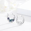 wholesale 925 Sterling Silver Floral Butterfly Huggie Hoop Earrings for Women s-0-2