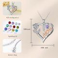 TOUPOP 925 Sterling Silver Mom Birthflower Necklace For Women-0-4