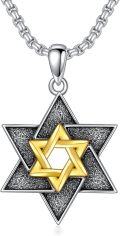wholesale 925 Sterling Silver Star of David Pendant Gold Plated Chain Jewish s for Women-0-0