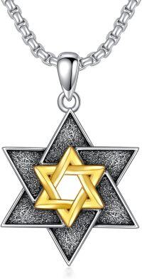 wholesale 925 Sterling Silver Star of David Pendant Gold Plated Chain Jewish s for Women-Star of David Necklace