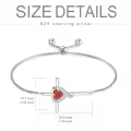 TOUPOP Sterling Silver July Birthstone Heart Cross Bracelet-0-4