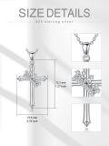 wholesale White Gold Plated 925 Sterling Silver Natural Cubic Zirconia Cross Pendant Necklace for Women-0-4
