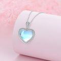 wholesale  Sterling Silver Gemstone Heart Necklace for Women Gift for Her Mom Wife -0-5