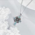 wholesale 925 Sterling Silver Saint Michael Celtic Cross Abalone Shell Pendant Necklace-0-3