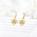 wholesale 10K Gold Celtic Knot Heart Shape CZ Drop Earrings for Women Irish Style-0-3