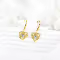wholesale 10K Gold Celtic Knot Heart Shape CZ Drop Earrings Wholesale for Women Irish Style-0-3