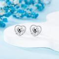 wholesale 925 Sterling Silver Cute Golden Retriever Heart Earrings-0-2