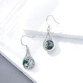 wholesale 925 Sterling Silver Green Moss Agate Celtic Knot Teardrop Dangle Earrings-0-2