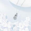wholesale 925 Sterling Silver Cow Head with Cubic Zirconia Accent Pendant Necklace for Women Girls -0-3