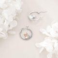 wholesale 925 Sterling Silver Fox Head Hoop Earrings w/ Gemstone - Gift Idea for Her-0-2