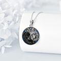 wholesale 925 Sterling Silver Yin Yang Tree of Life Pendant Necklace Blue Enamel Wolf s for Women and Men-0-1