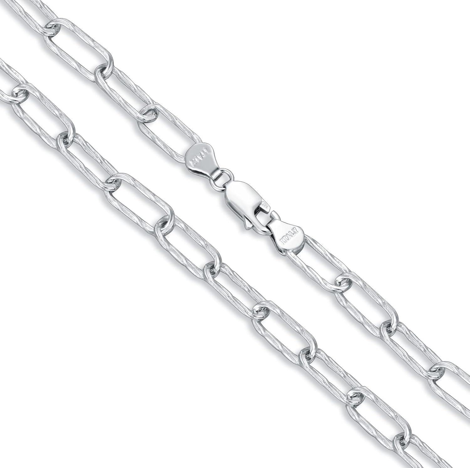 Sterling Silver Paperclip Chain Necklace 16 26 Italy Made Lobster Clasp-0-1
