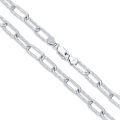 wholesale 925 Sterling Silver Textured Paperclip Link Chain Necklace White Gold Plated-0-1