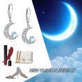 wholesale 925 Sterling Silver Moonstone Celtic Crescent Moon Drop Earrings for Women -0-5