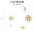wholesale 14K Gold Citrine White Enamel Flower Stud Earrings-0-4