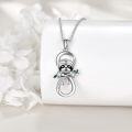 wholesale 925 Sterling Silver Cute Sloth Charm Infinity Pendant Necklace for Women-0-3
