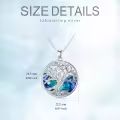 TOUPOP Sterling Silver Blue Crystal Moon Pendant Necklace-0-3