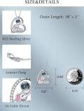 wholesale 925 Sterling Silver Elephant and Panda Heart Necklace I love you projection pendant-0-4