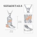 wholesale 925 Sterling Silver Rose Cowboy Boot Pendant Necklace - Western s for Women & Girls-0-1