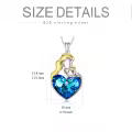 TOUPOP 925 Sterling Silver Crystals Mother Son Pendant Birthday Jewelry-0-2