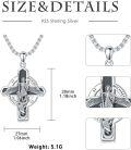 wholesale 925 Sterling Silver Cross Necklace w/St Michael & St Christopher Pendants for Men/Women-0-1