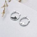 wholesale 925 Sterling Silver Hoop Earrings Wholesale With Cross Design-0-2