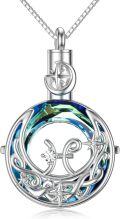wholesale 925 Sterling Silver Blue Crystal Moon & Star Constellation Cremation Jewelry with Funnel Pendant Necklace-0-1