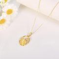 wholesale 14k Gold Saint Jude Thaddeus Oval Pendant With Cz Stones And Prayer Message-0-1