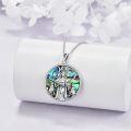 wholesale 925 Sterling Silver Abalone Shell Hecate Triple Moon Goddess Wolf Pendant Necklace-0-1