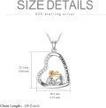 wholesale 925 Sterling Silver Heart-shaped Bear and Angel Pendant Necklace for Women Girls Mothers' Day Gift-0-2