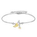 wholesale 925 Sterling Silver Dandelion Letter Initial B Charms Anklets Wholesale For Women-0-0