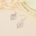 TOUPOP Sterling Silver Rose Heart Butterfly Initial P Letter Drop Dangle Earrings-0-4
