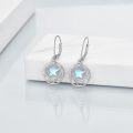wholesale 925 Sterling Silver Star Moonstone Leverback Dangle Earrings for Women-0-2