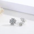wholesale 925 Sterling Silver Celtic Knot Green CZ Studs - Irish Shamrock Earrings-0-2