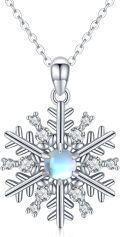 wholesale 925 Sterling Silver Moonstone Snowflake Pendant Necklace - Christmas s for Her-0-0