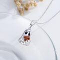 wholesale 925 Sterling Silver Halloween Ghost Cat Skeleton Charm Pendant Necklace-0-2