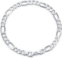 wholesale Sterling Silver Figaro Link Chain Bracelet 4 5 5mm 7 9 Unisex-Width:5.5mm Length:8.5inch