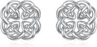 wholesale 925 Sterling Silver Celtic Knot Tree of Life Heart Stud Earrings - Irish  for Women-Celtic Style-6