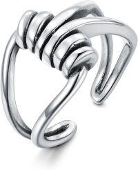 wholesale 925 Sterling Silver Stackable Adjustable Open Rings for Women Christmas Gift for Her Wife Mother Girlfriend-Style 7