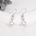 wholesale 925 Sterling Silver Duck Drop Earrings for Women Girls Minimalist  4cm Long-0-3