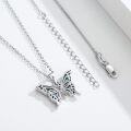 wholesale 925 Sterling Silver Butterfly Necklace with Abalone Shell Inlay Pendant s for Women Girls Valentine's Day Christmas-0-4
