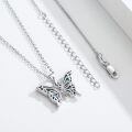 wholesale 925 Sterling Silver Butterfly Necklace with Abalone Shell Inlay Pendant s for Women Girls Valentine's Day Christmas-0-4