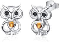 wholesale 925 Sterling Silver Tiger Eye Stone Owl Stud Earrings - Unique Animal  for Her-CC