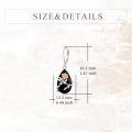 wholesale 925 Sterling Silver Rose Design Teardrop Black Tourmaline Leverback Earrings-0-3