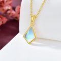 wholesale 925 Sterling Silver Plated 14K Gold  Kite Cut Gemstone Pendant Necklace for Women 1 ct Dainty Lightweight Wear s for Mother Wife-0-1