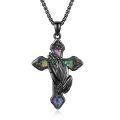 wholesale 925 Sterling Silver Hands Of Prayer Cross Necklace-0-0