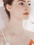 wholesale White Gold Heart & Infinity 14K Pendant Necklace with Lab-Grown Diamonds-0-2