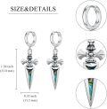 wholesale 925 Sterling Silver Cross Dagger Abalone Shell Inlay Huggie Hoops Norse Viking s for Women Girls-0-4