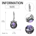 wholesale 925 Sterling Silver Purple Crystal Drop Dangle Leverback Earrings Wholesale 3cm Long-0-4