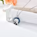 TOUPOP Sterling Silver Crystal Origami Panda Necklace Christmas Birthday Gifts-0-4